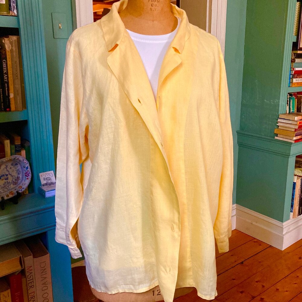 FLAX 100% linen Long Sleeve Blouse / Top